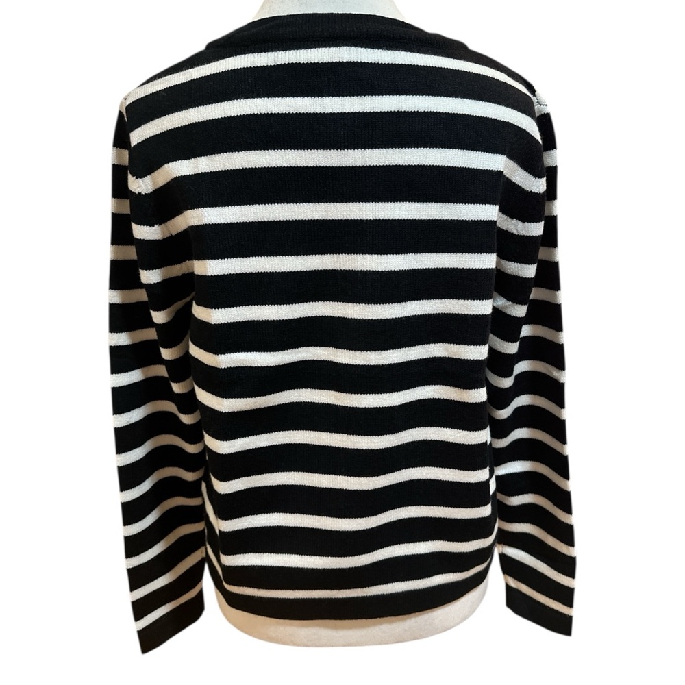 Anrabess NWT Black and White Striped Women's Sweater - Picture 7 of 10